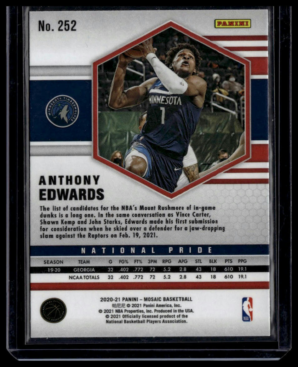 2020-21 Panini Mosaic #252 Anthony Edwards