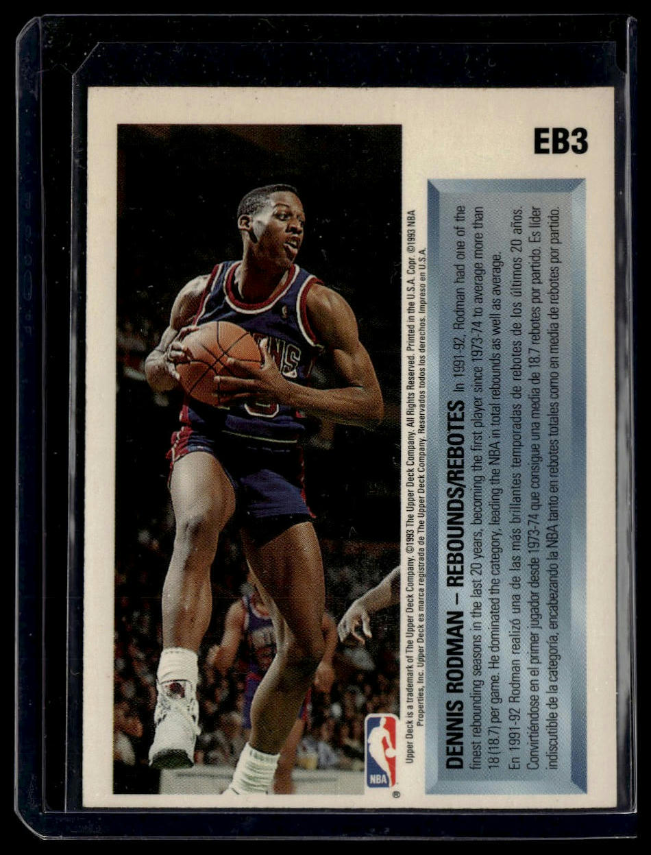 1992-93 Upper Deck European (Spanish) #EB3 Dennis Rodman Award Winner Holograms