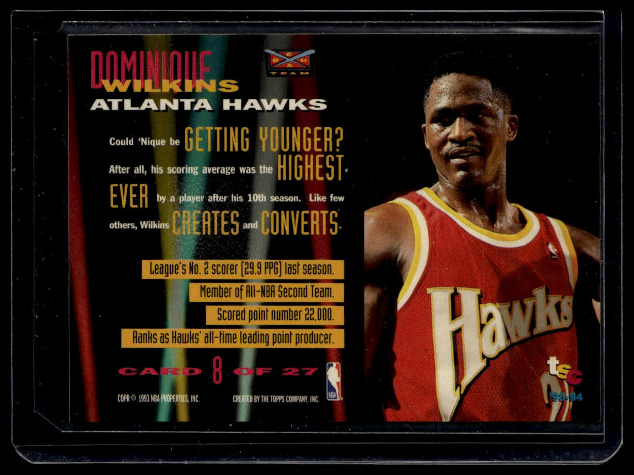 1993-94 Stadium Club #8 Dominique Wilkins Beam Team Members Only Gold Stamp