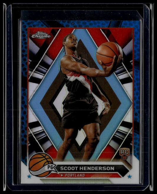 2023-24 Topps Chrome #60 Scoot Henderson Blue Basketball Refractors