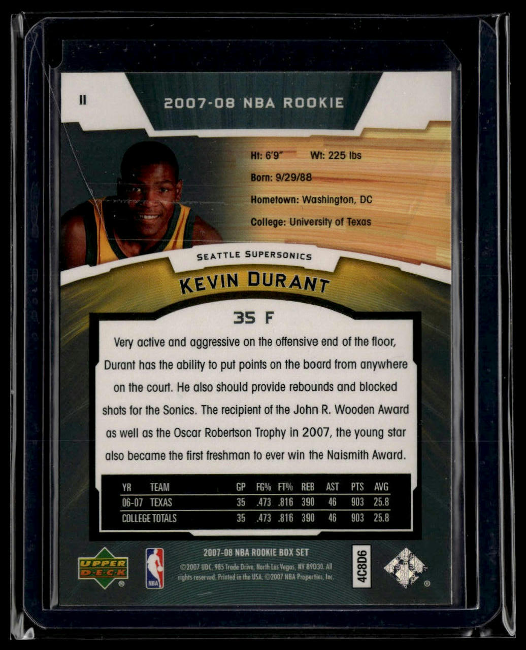 2007-08 Upper Deck Rookie Box Set #11 Kevin Durant
