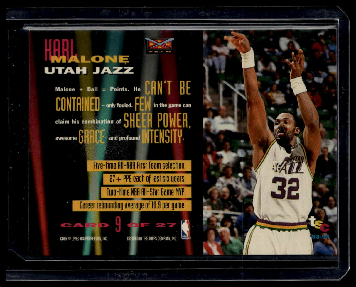1993-94 Stadium Club #9 Karl Malone Beam Team Members Only
