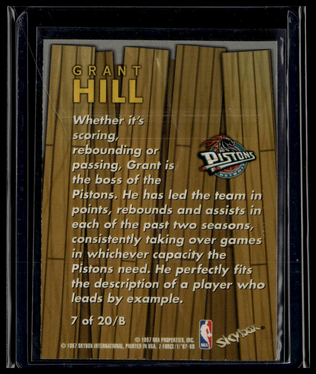 1997-98 SkyBox Z-Force #7 /B Grant Hill Boss