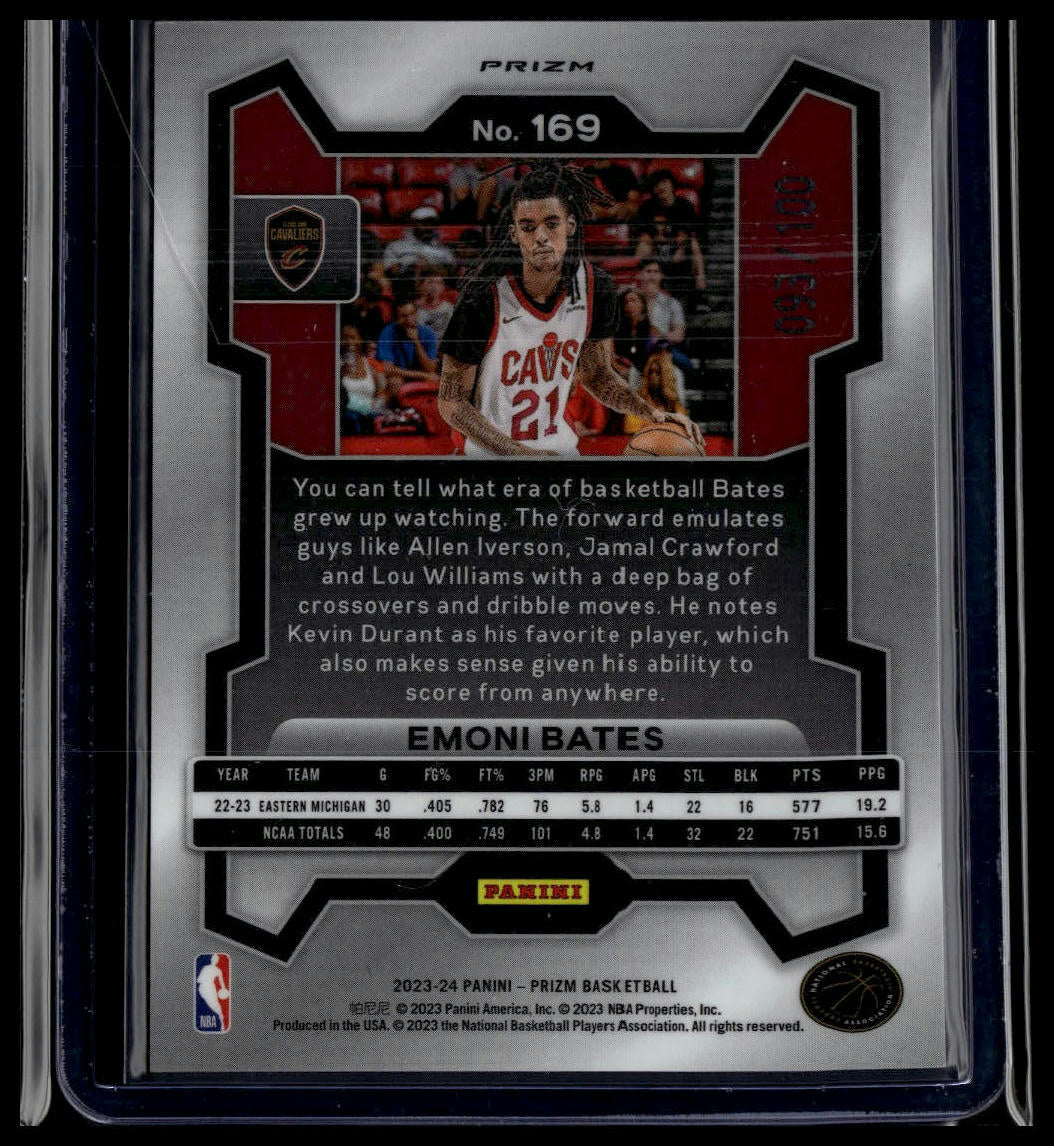2023-24 Panini Prizm #169 Emoni Bates Prizms Fast Break Red #/100