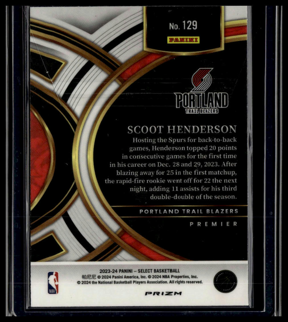 2023-24 Panini Select #129 Scoot Henderson Blue Prizms
