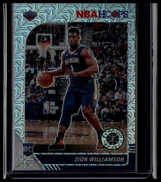 2019-20 Hoops Premium Stock #258 Zion Williamson Prizms Silver Mojo