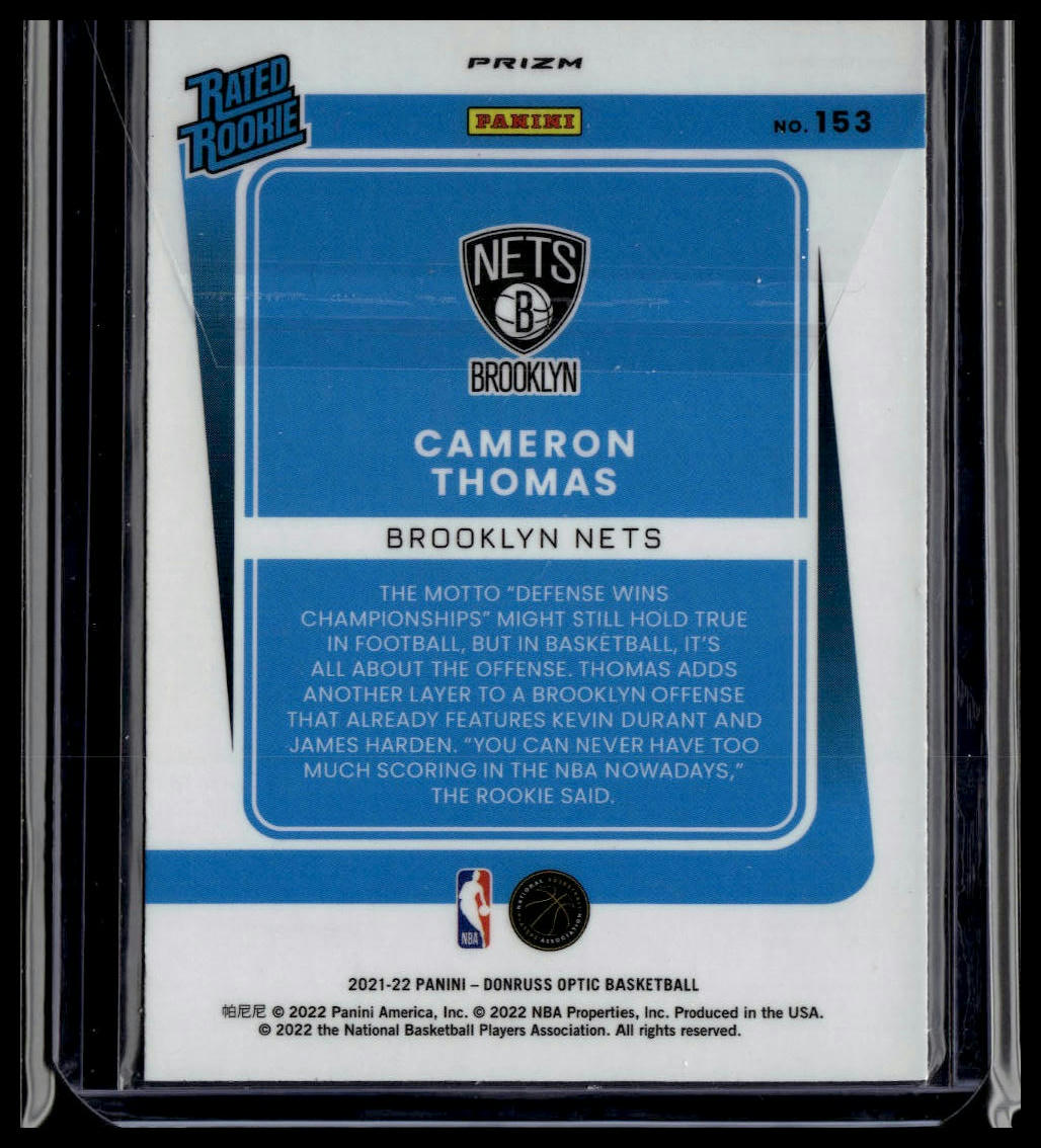2021-22 Donruss Optic #153 Cameron Thomas Purple