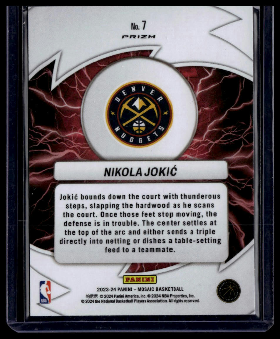 2023-24 Panini Mosaic #7 Nikola Jokic Thunder Road Mosaic