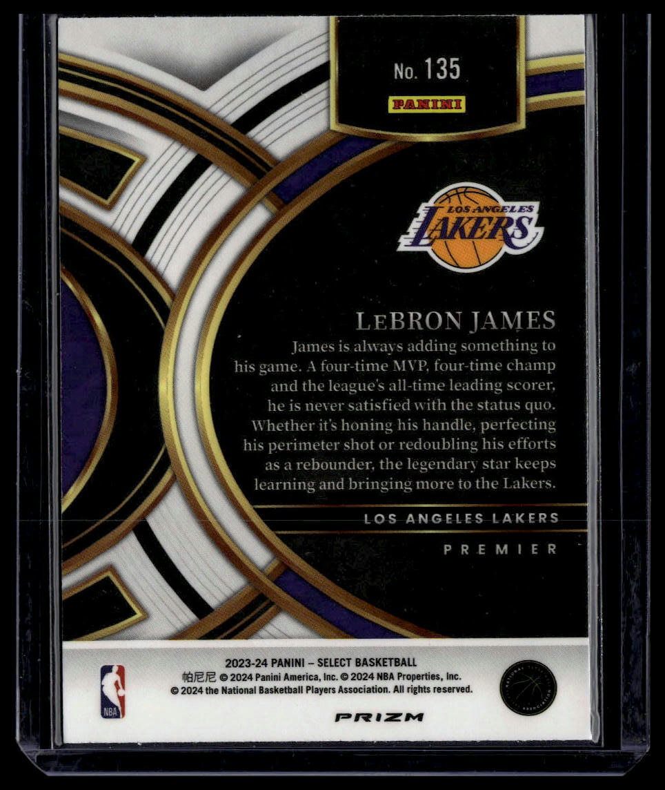 2023-24 Panini Select #135 LeBron James Blue Prizms