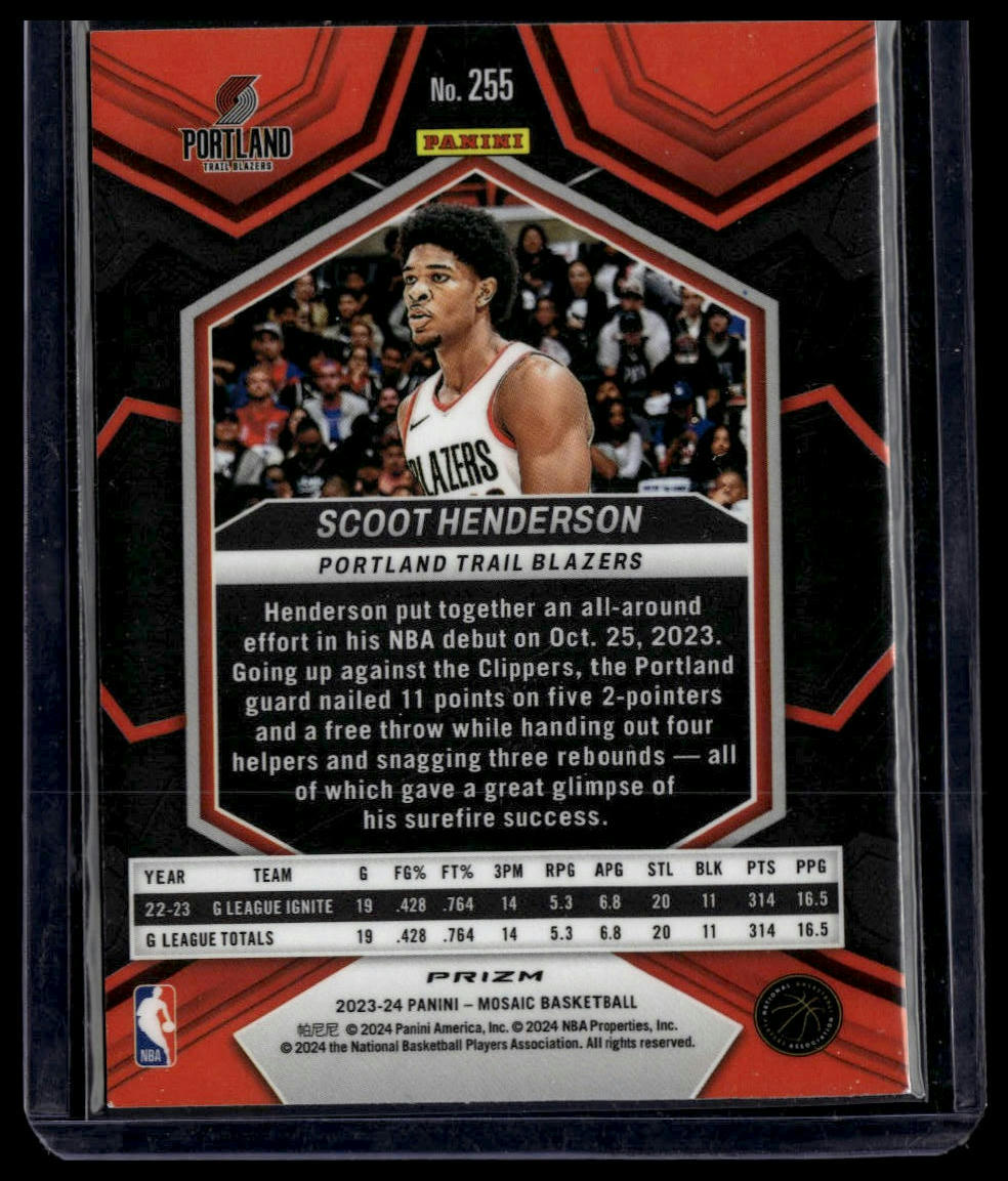 2023-24 Panini Mosaic #255 Scoot Henderson Green