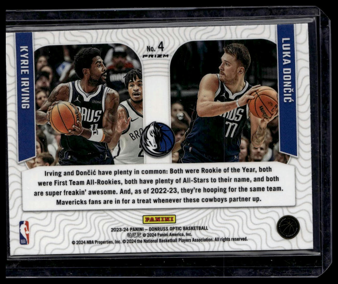 2023-24 Donruss Optic #4 Kyrie Irving / Luka Doncic Optical Illusions Purple