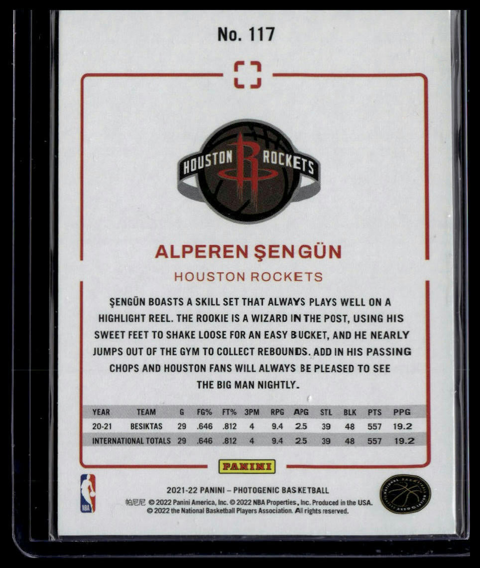 2021-22 Panini Photogenic #117 Alperen Sengun