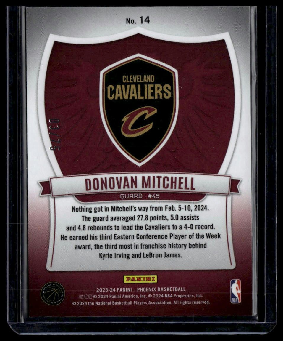 2023-24 Panini Phoenix #14 Donovan Mitchell Crusade Purple #/75