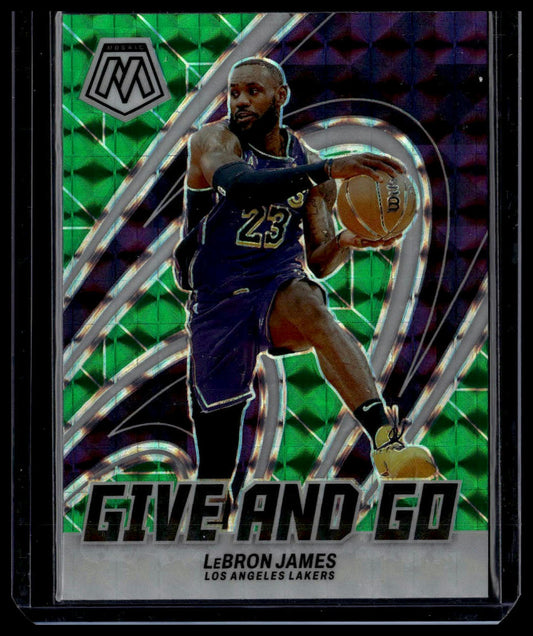 2023-24 Panini Mosaic #3 LeBron James Give and Go Mosaic Green