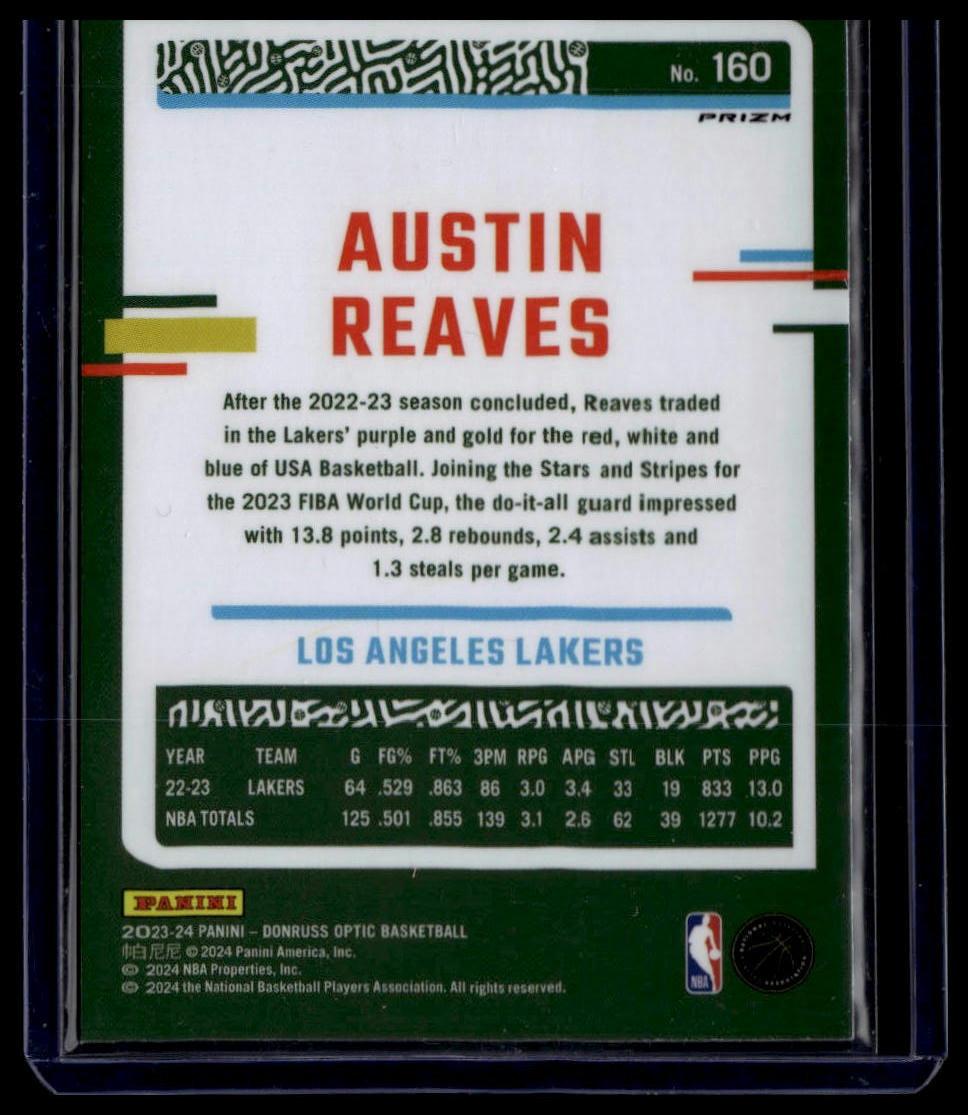 2023-24 Donruss Optic #160 Austin Reaves Purple