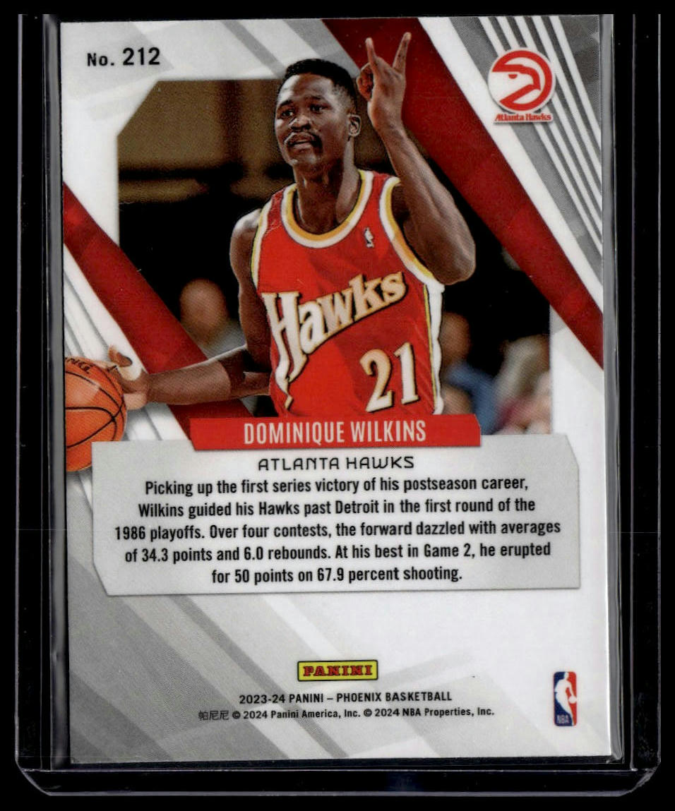 2023-24 Panini Phoenix #212 Dominique Wilkins Phoenix Teal Lazer