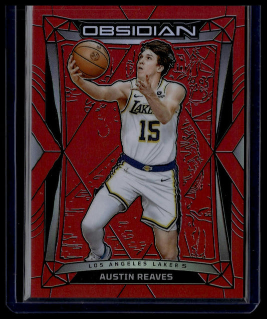 2023-24 Panini Obsidian #115 Austin Reaves Electric Etch Red Flood