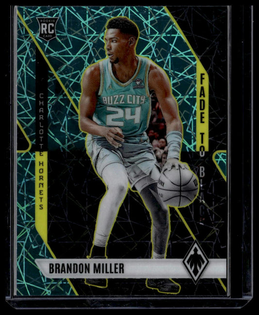 2023-24 Panini Phoenix #8 Brandon Miller Fade To Black Phoenix Teal Lazer