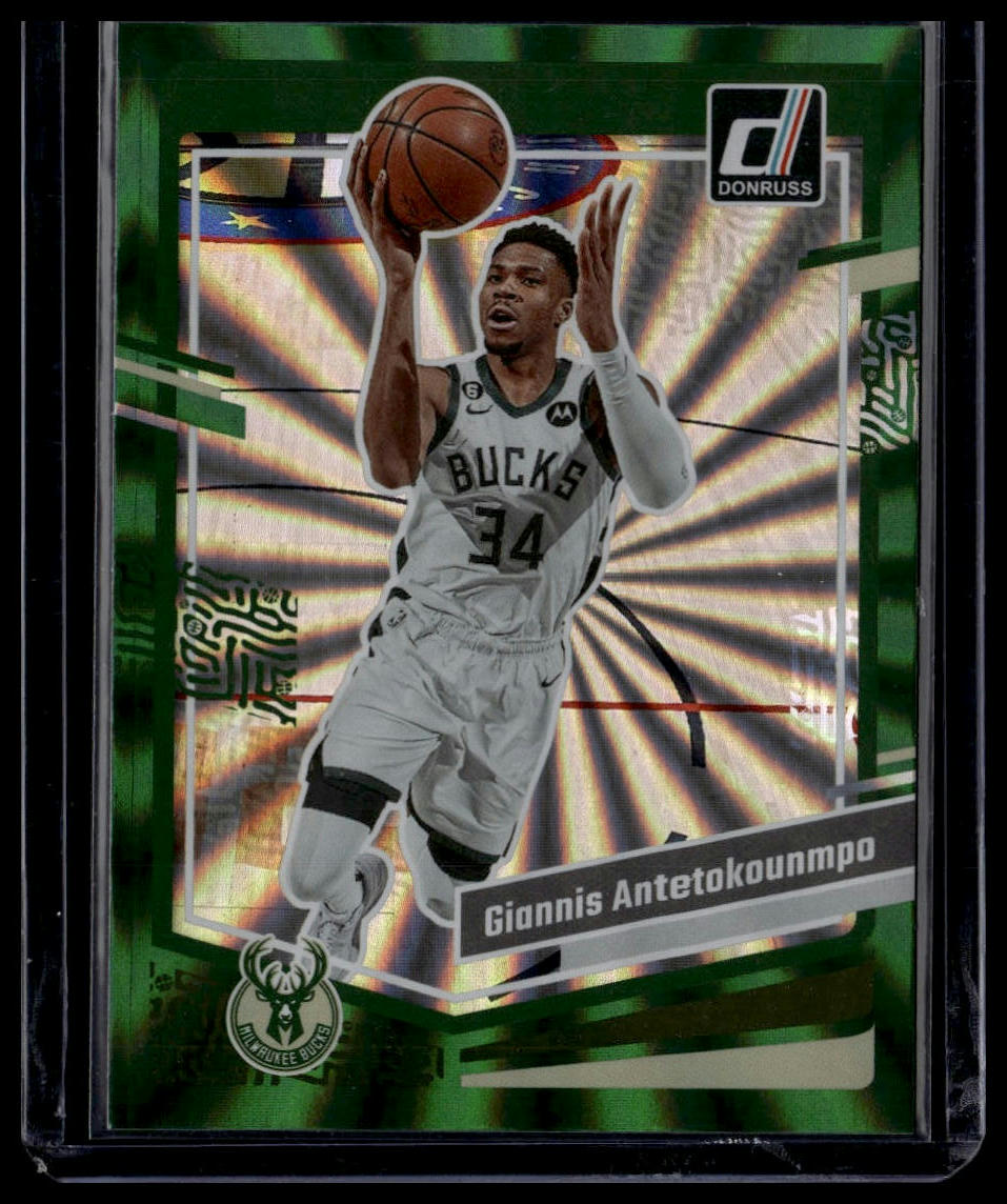 2023-24 Donruss #188 Giannis Antetokounmpo Green Laser Holo