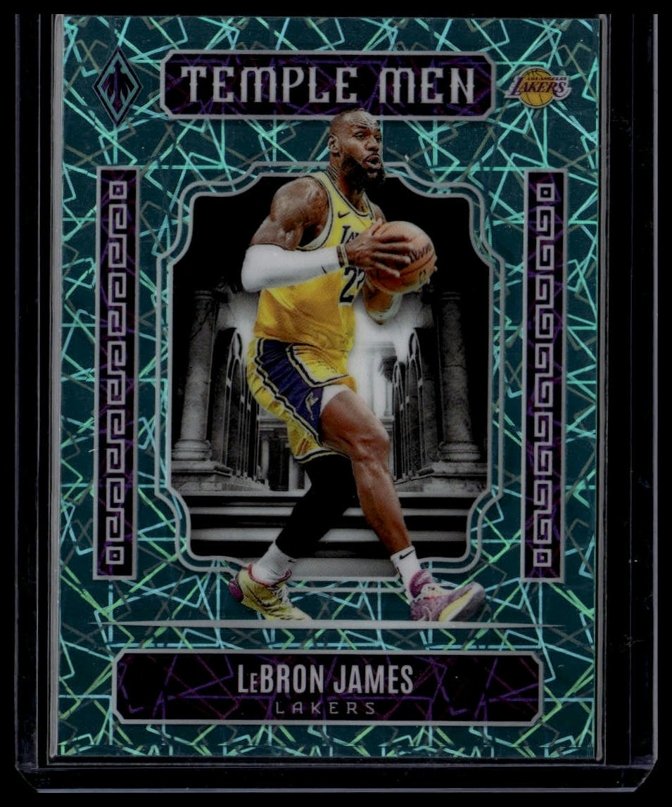 2023-24 Panini Phoenix #2 LeBron James Temple Men Phoenix Teal Lazer