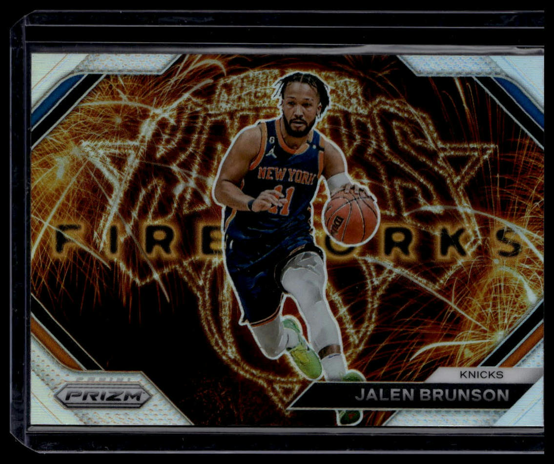 2023-24 Panini Prizm #4 Jalen Brunson Fireworks Prizms Silver