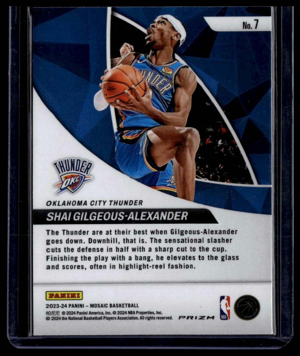 2023-24 Panini Mosaic #7 Shai Gilgeous-Alexander Elevate Mosaic Green