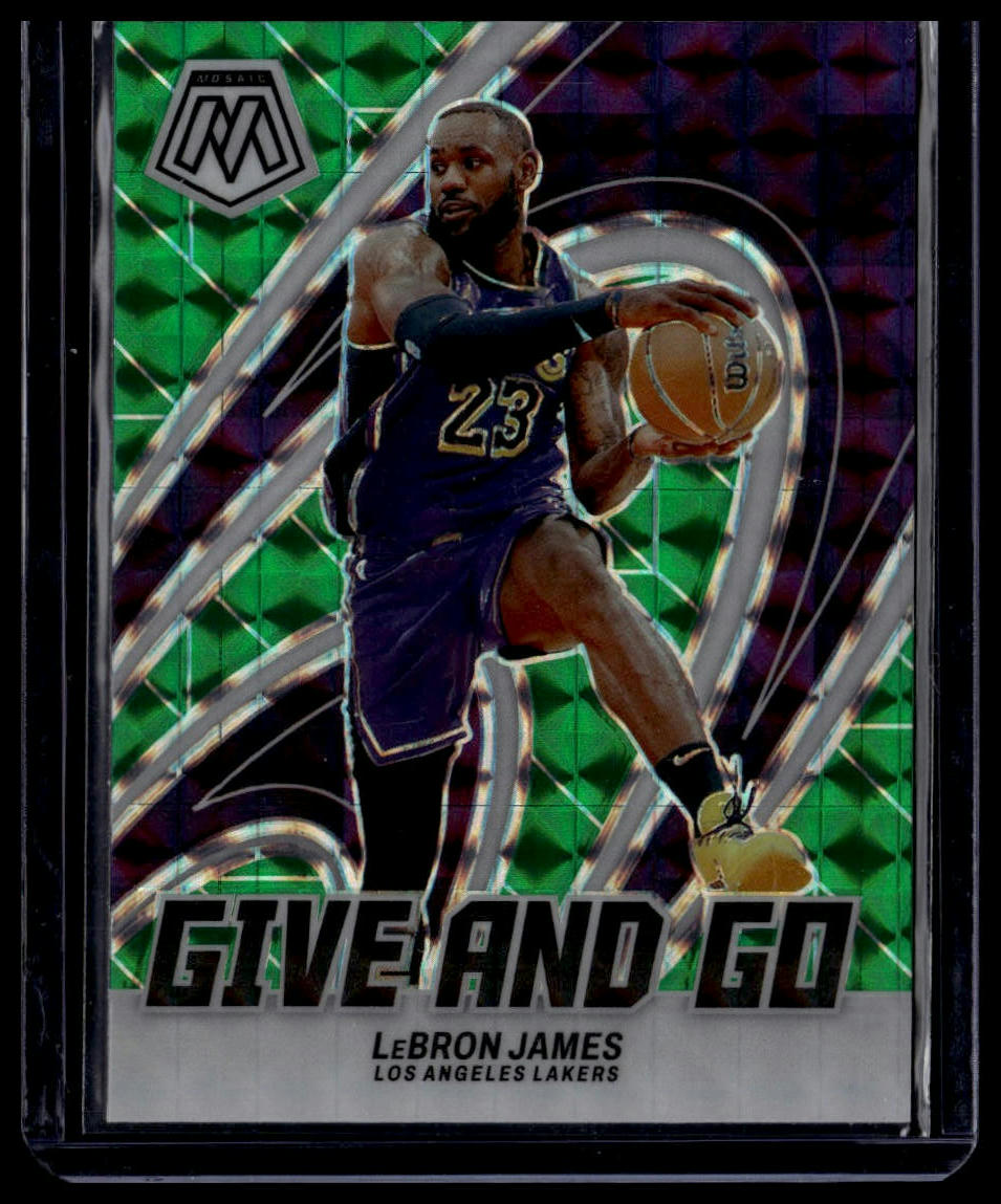 2023-24 Panini Mosaic #3 LeBron James Give and Go Mosaic Green