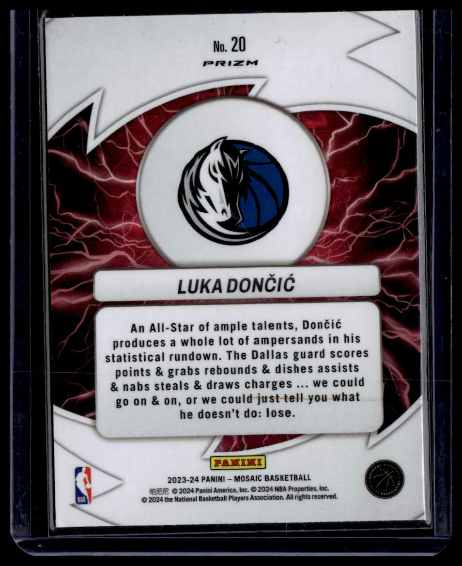 2023-24 Panini Mosaic #20 Luka Doncic Thunder Road Mosaic Green