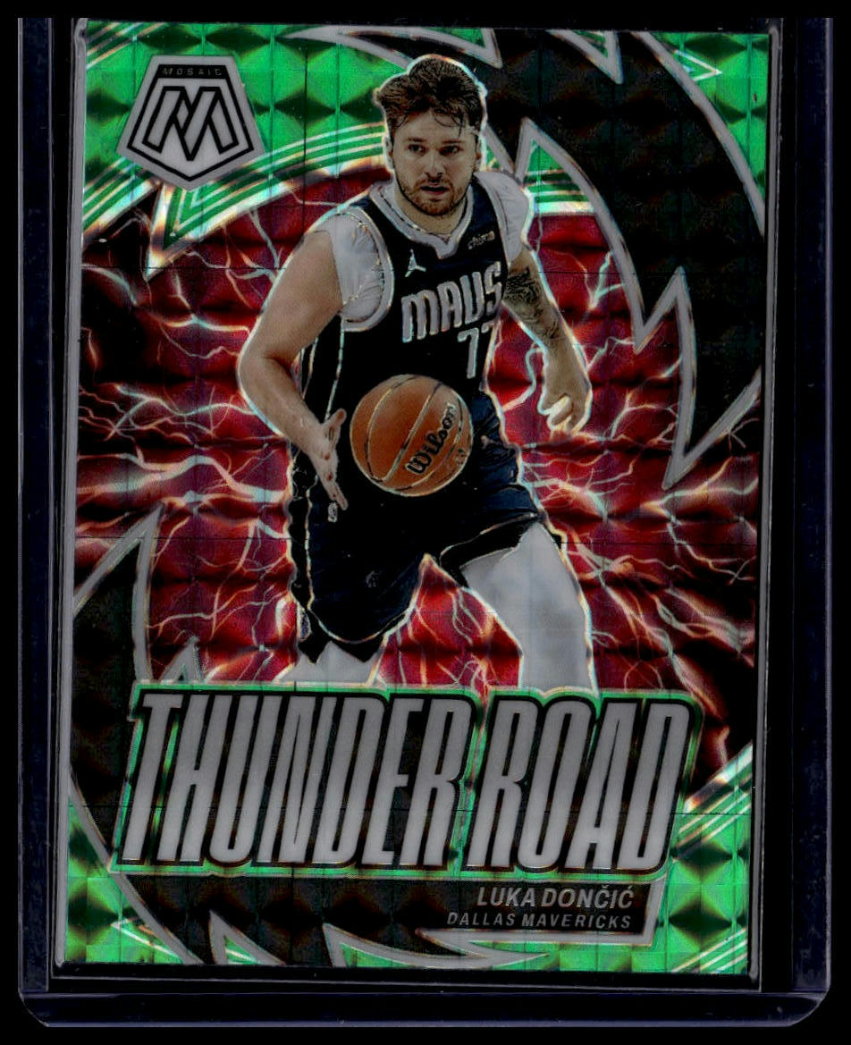 2023-24 Panini Mosaic #20 Luka Doncic Thunder Road Mosaic Green