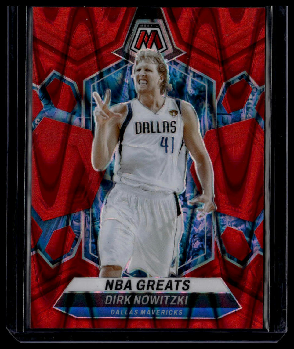 2023-24 Panini Mosaic #298 Dirk Nowitzki Red Seismic #/299