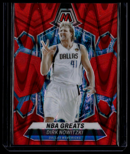 2023-24 Panini Mosaic #298 Dirk Nowitzki Red Seismic #/299