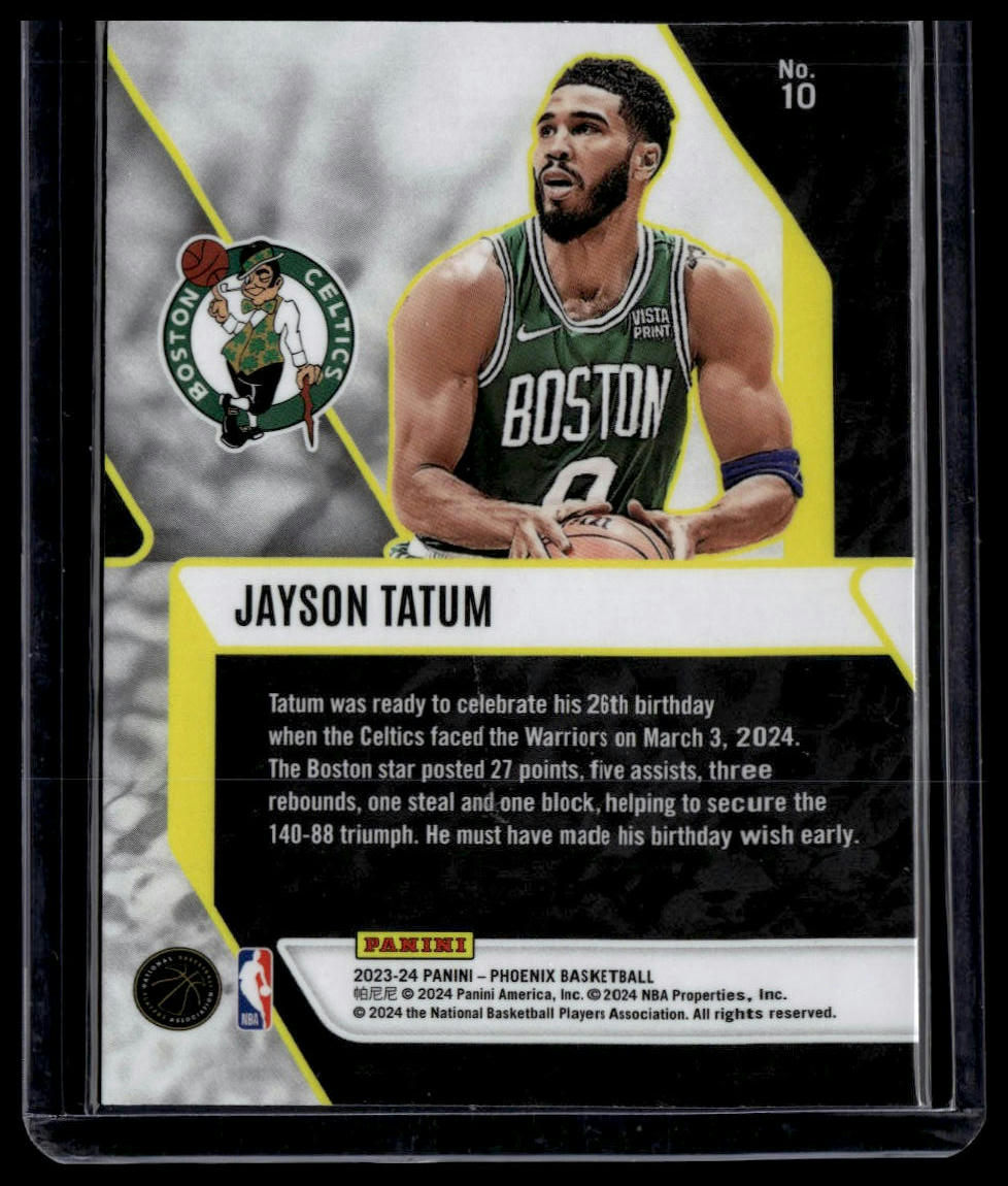 2023-24 Panini Phoenix #10 Jayson Tatum Fade To Black Phoenix Blue Ice