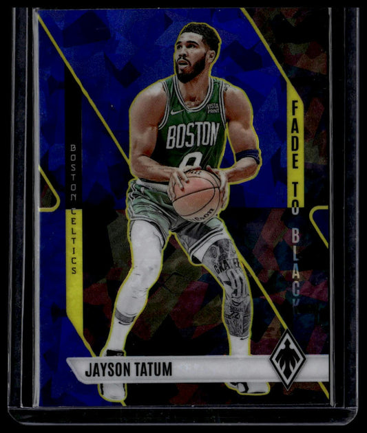 2023-24 Panini Phoenix #10 Jayson Tatum Fade To Black Phoenix Blue Ice