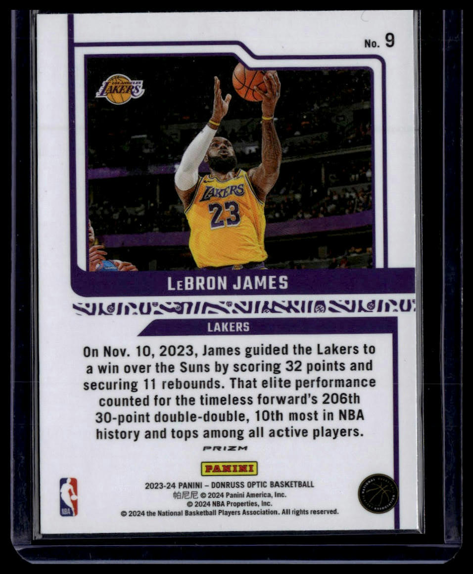 2023-24 Donruss Optic #9 LeBron James Elite Dominators Holo