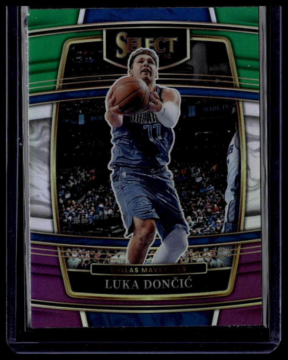 2021-22 Panini Select #12 Luka Doncic Green White Purple Prizms