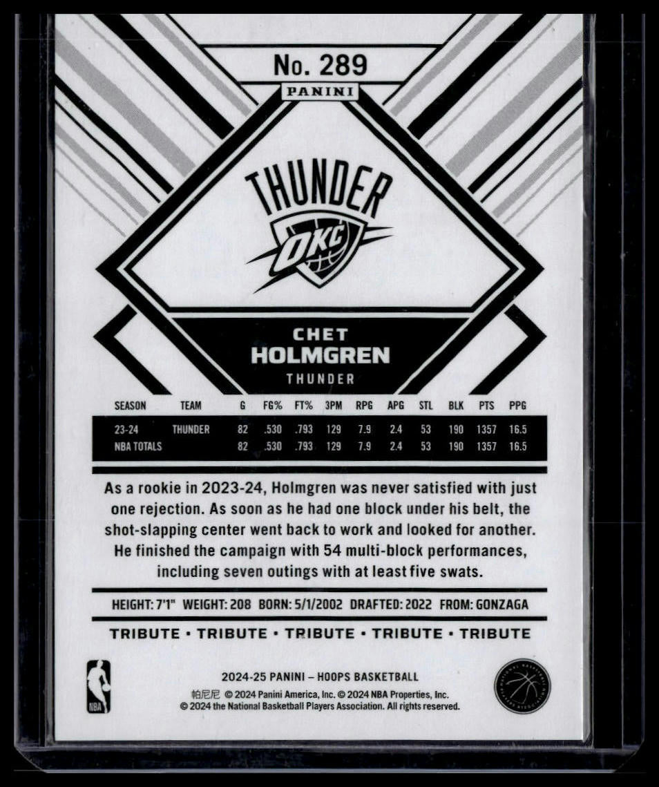 2024-25 Hoops Winter #289 Chet Holmgren Blue Holo #/88