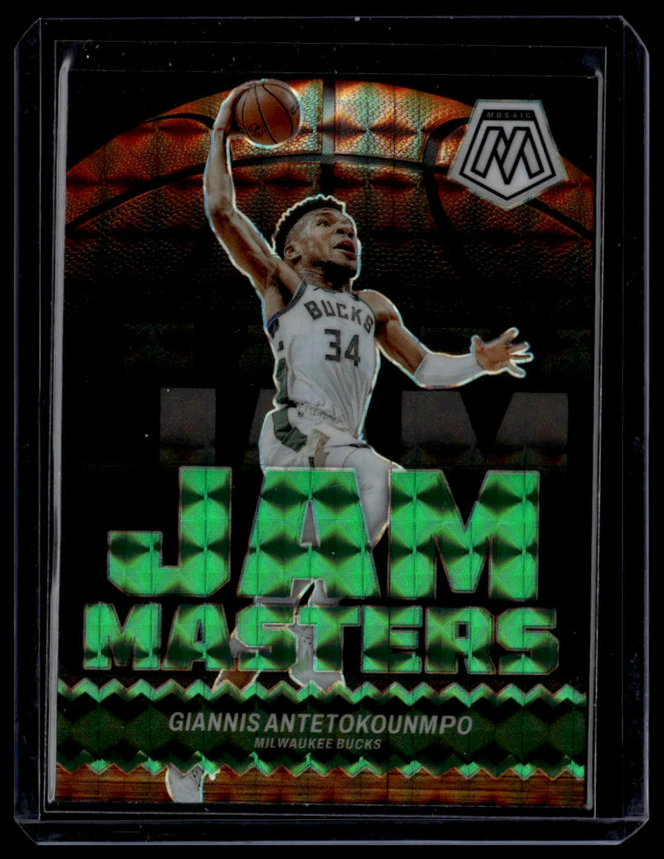 2023-24 Panini Mosaic #18 Giannis Antetokounmpo Jam Masters Mosaic Green
