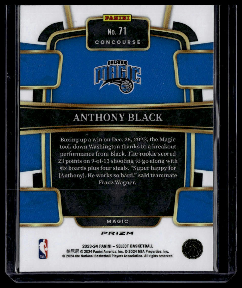 2023-24 Panini Select #71 Anthony Black Red Cracked Ice Prizms