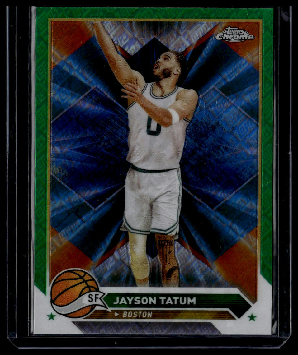 2023-24 Topps Chrome #164 Jayson Tatum Green Logo Refractors
