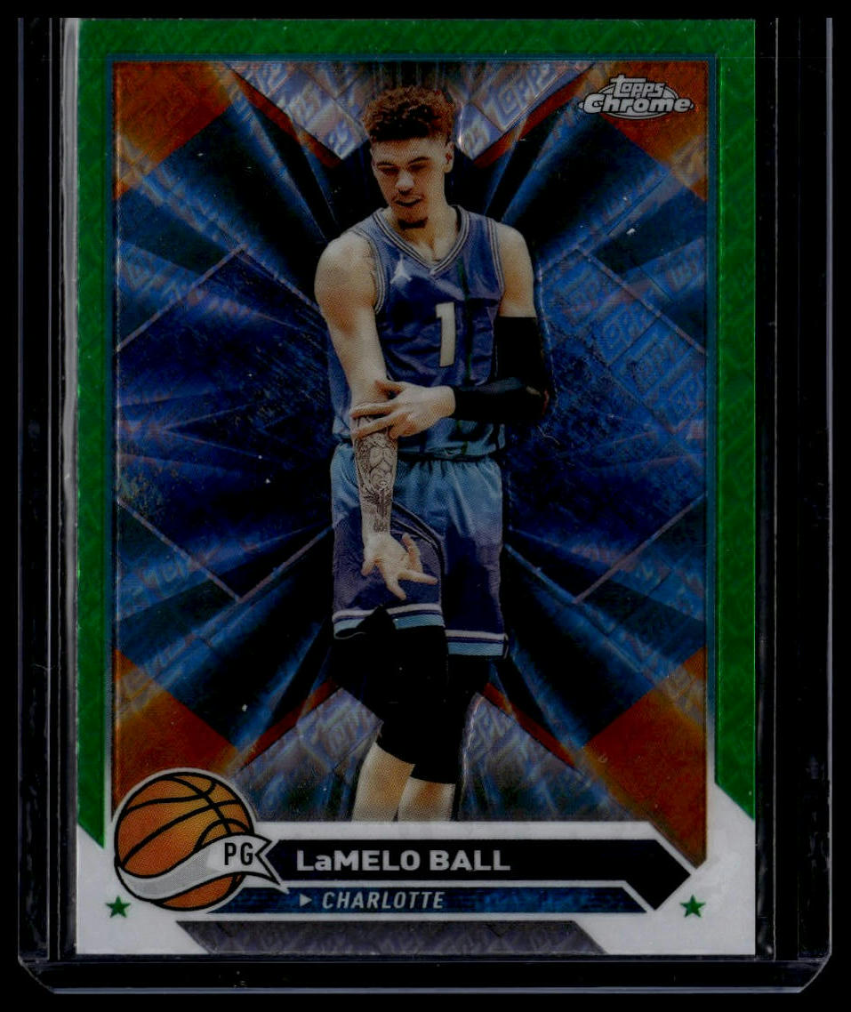 2023-24 Topps Chrome #41 LaMelo Ball Green Logo Refractors