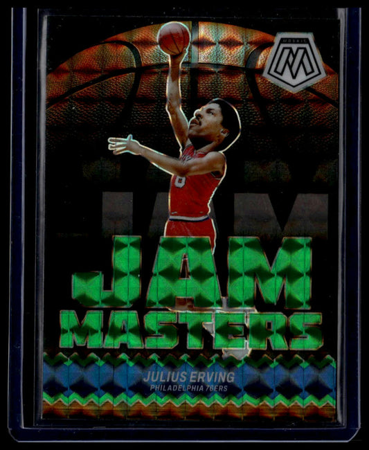 2023-24 Panini Mosaic #9 Julius Erving Jam Masters Mosaic Green