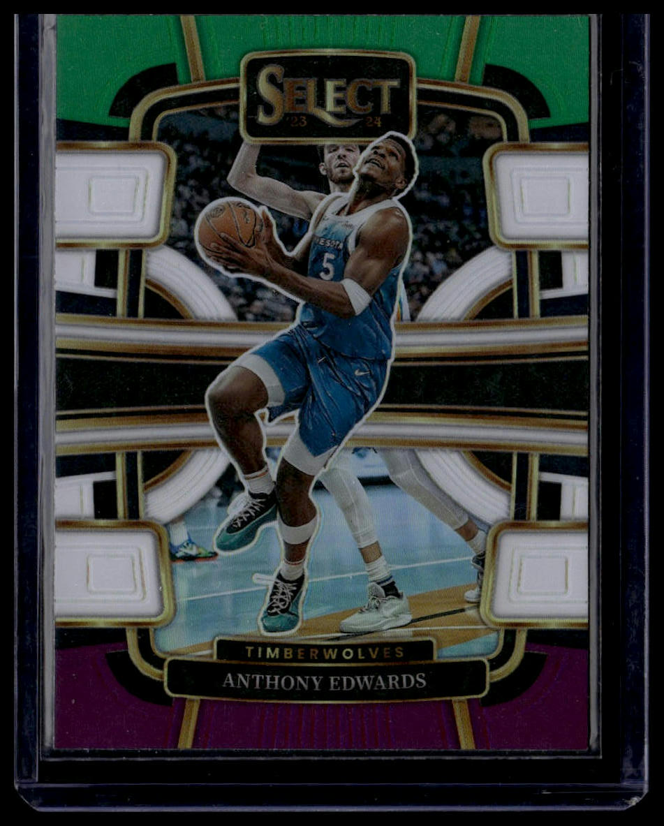2023-24 Panini Select #37 Anthony Edwards Green White Purple Prizms