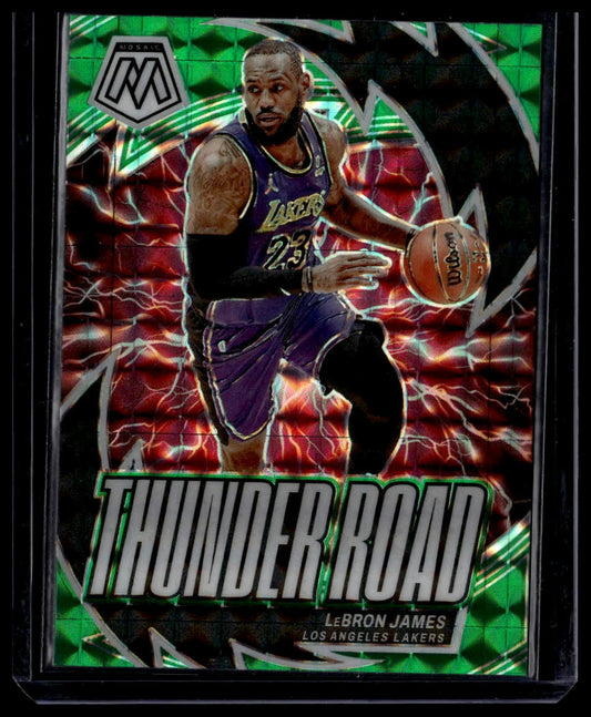 2023-24 Panini Mosaic #9 LeBron James Thunder Road Mosaic Green