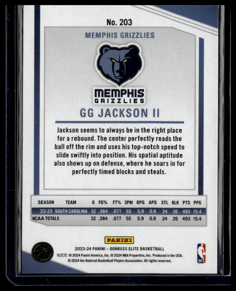 2023-24 Donruss Elite #203 GG Jackson II International Hyper Red and Green