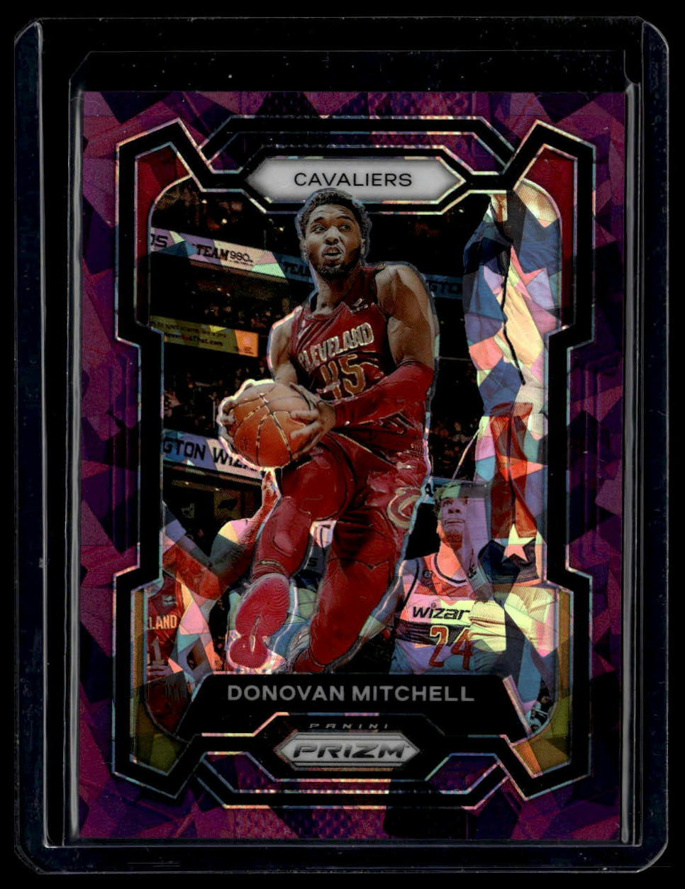 2023-24 Panini Prizm #43 Donovan Mitchell Prizms Purple Ice #/149