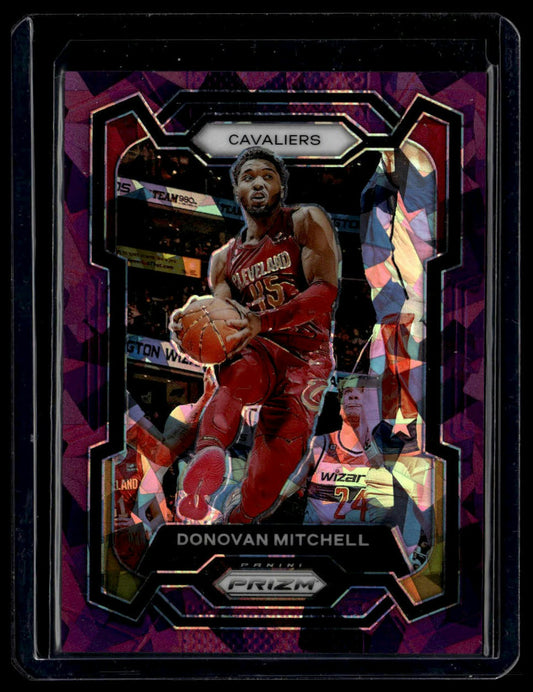 2023-24 Panini Prizm #43 Donovan Mitchell Prizms Purple Ice #/149
