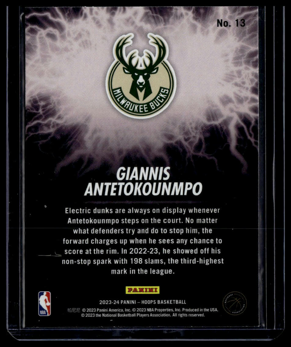 2023-24 Hoops #13 Giannis Antetokounmpo High Voltage