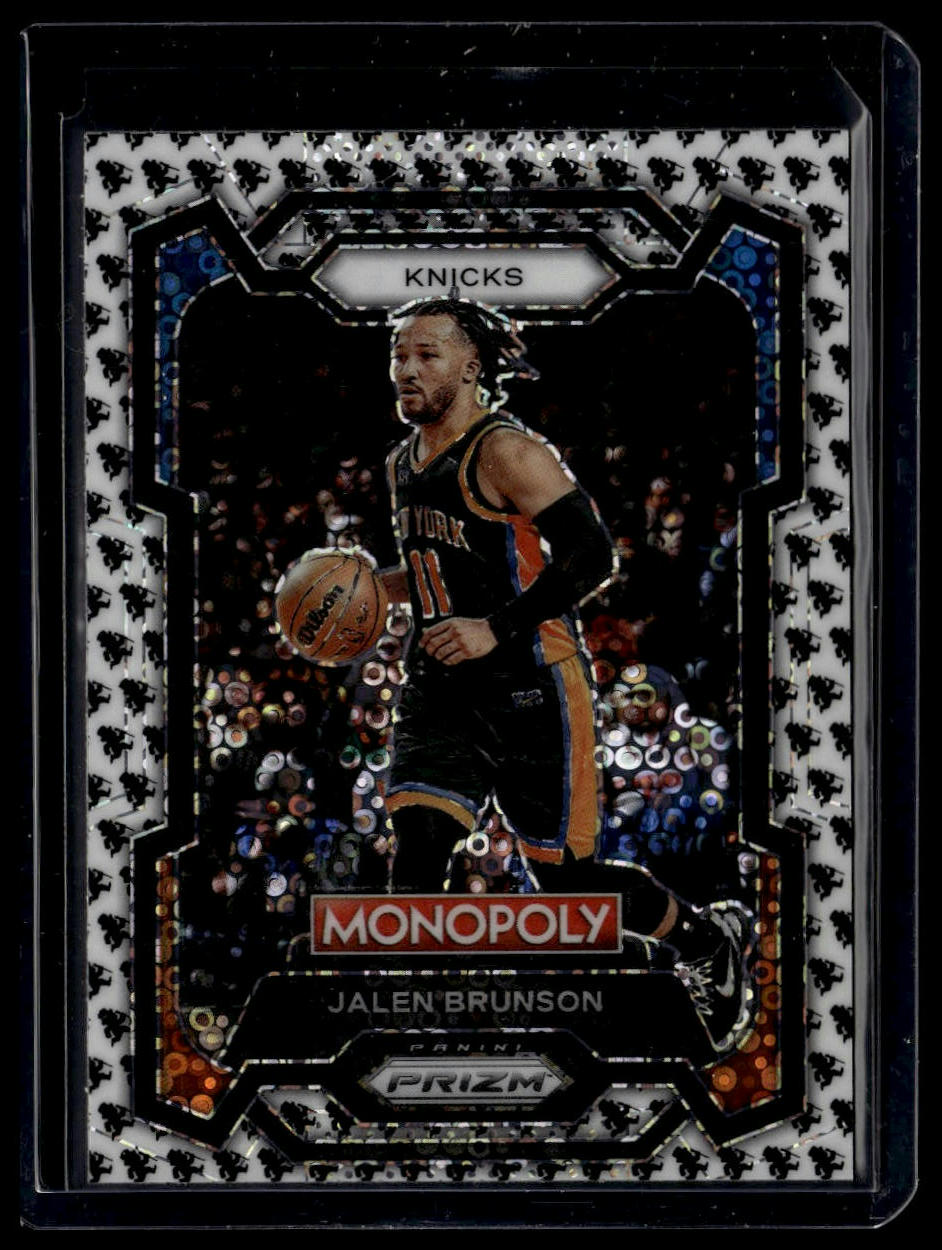 2023-24 Panini Prizm Monopoly #59 Jalen Brunson Monopoly Man Black & White