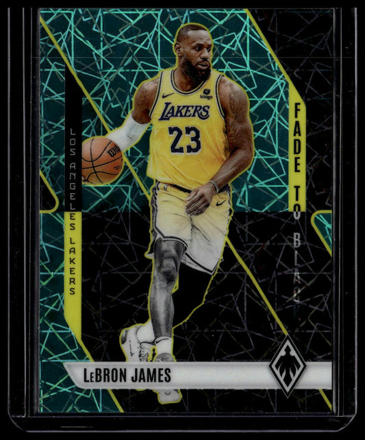 2023-24 Panini Phoenix #3 LeBron James Fade To Black Phoenix Teal Lazer