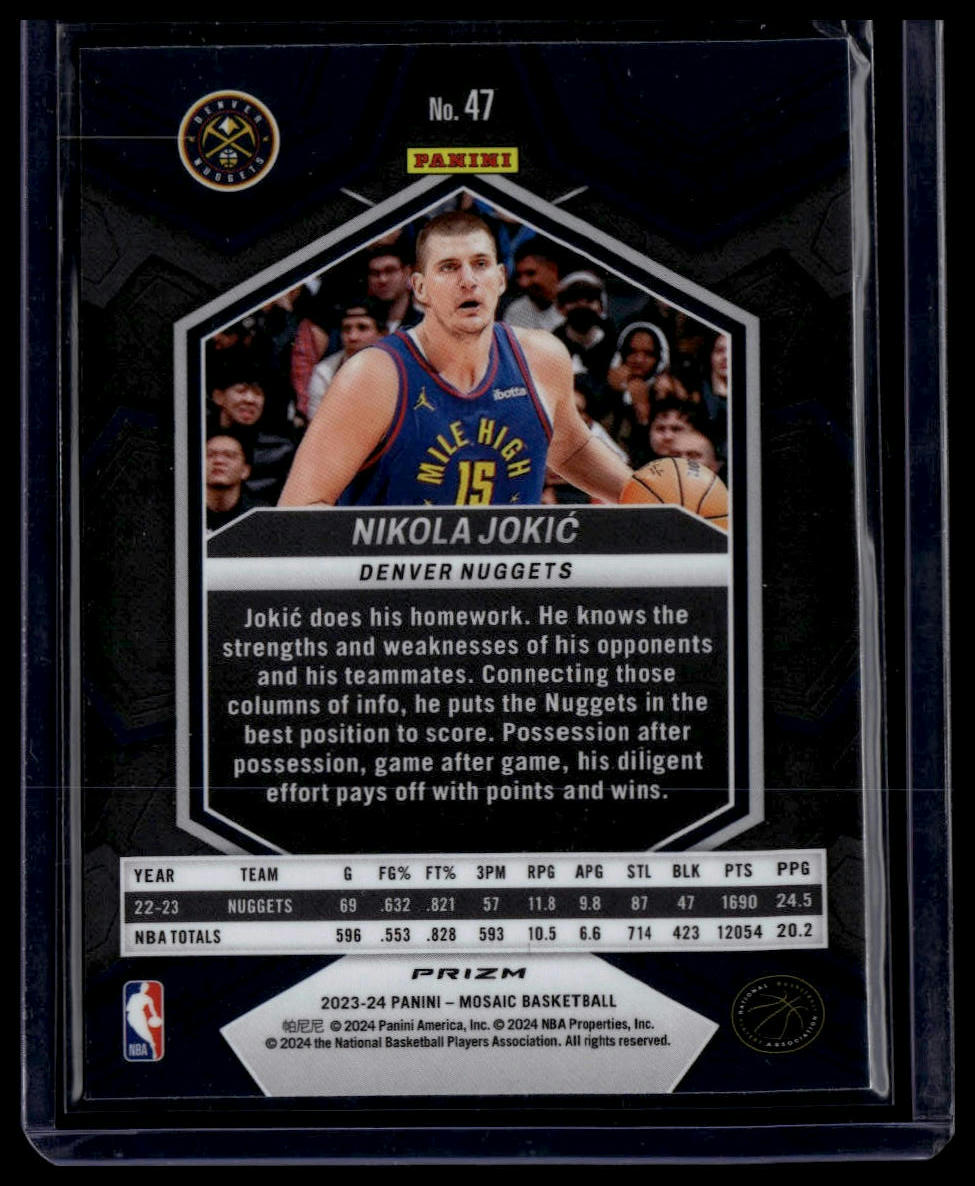 2023-24 Panini Mosaic #47 Nikola Jokic Green